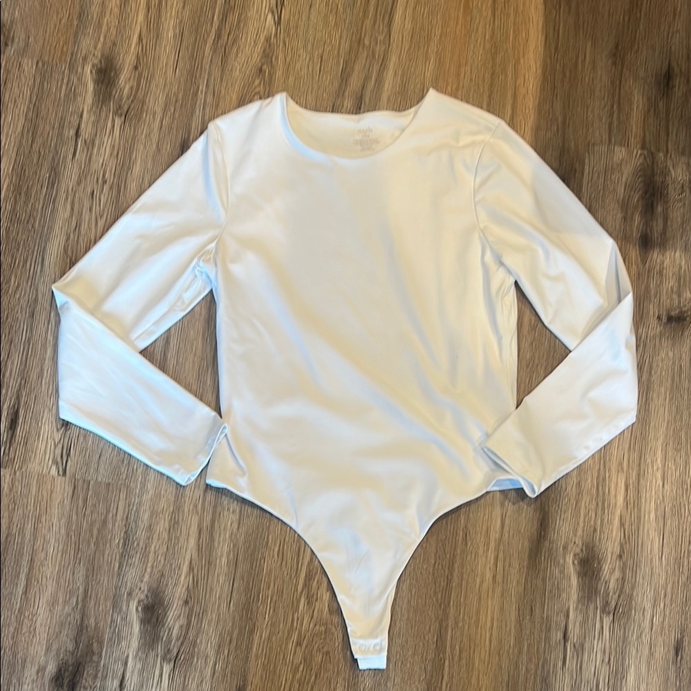 Nuuds White Long Sleeve Bodysuit